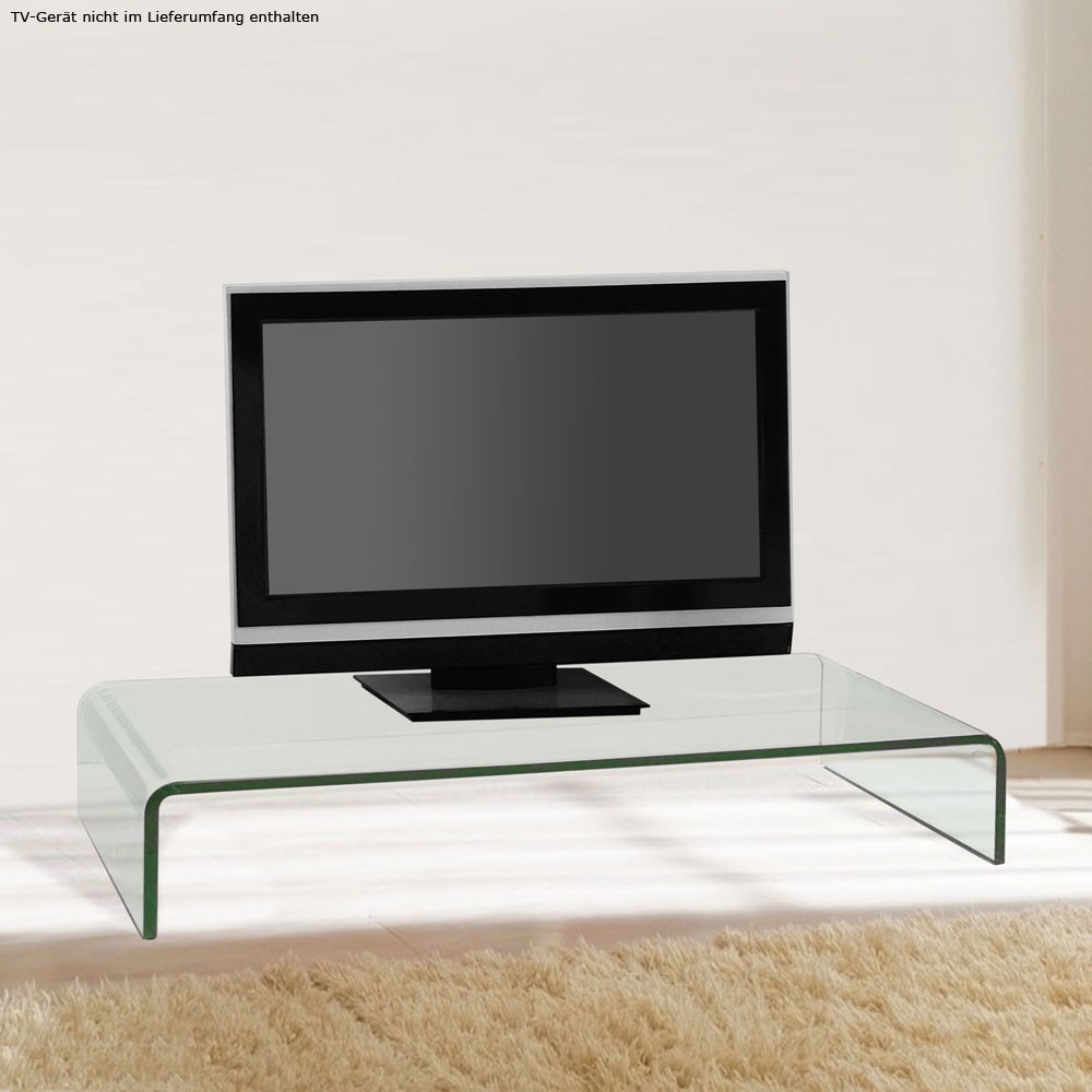 Aufsatz Glasschrank Untertisch Glas 80cm TV Ständer Fernsehschrank