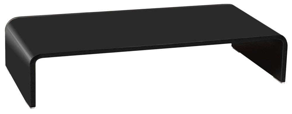 Glasaufsatz TV-Schrank Monitorerhöhung schwarz Glastisch 55 cm top