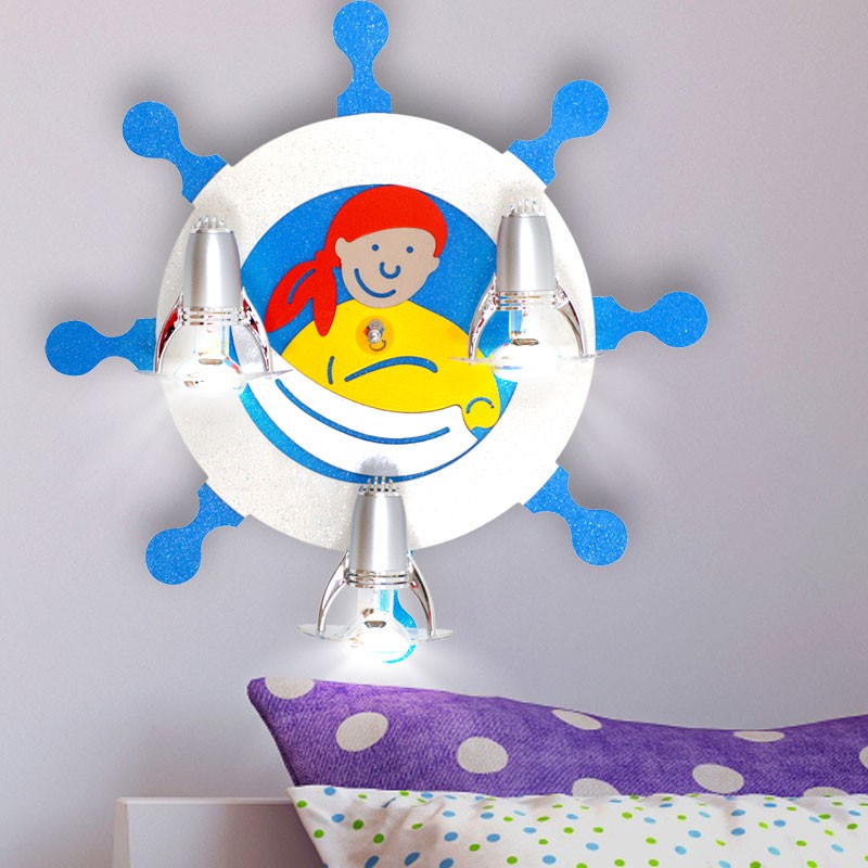 Kinder LED Decken Leuchte Kapitän See Ruder Jungen Wand Lampe Spiel