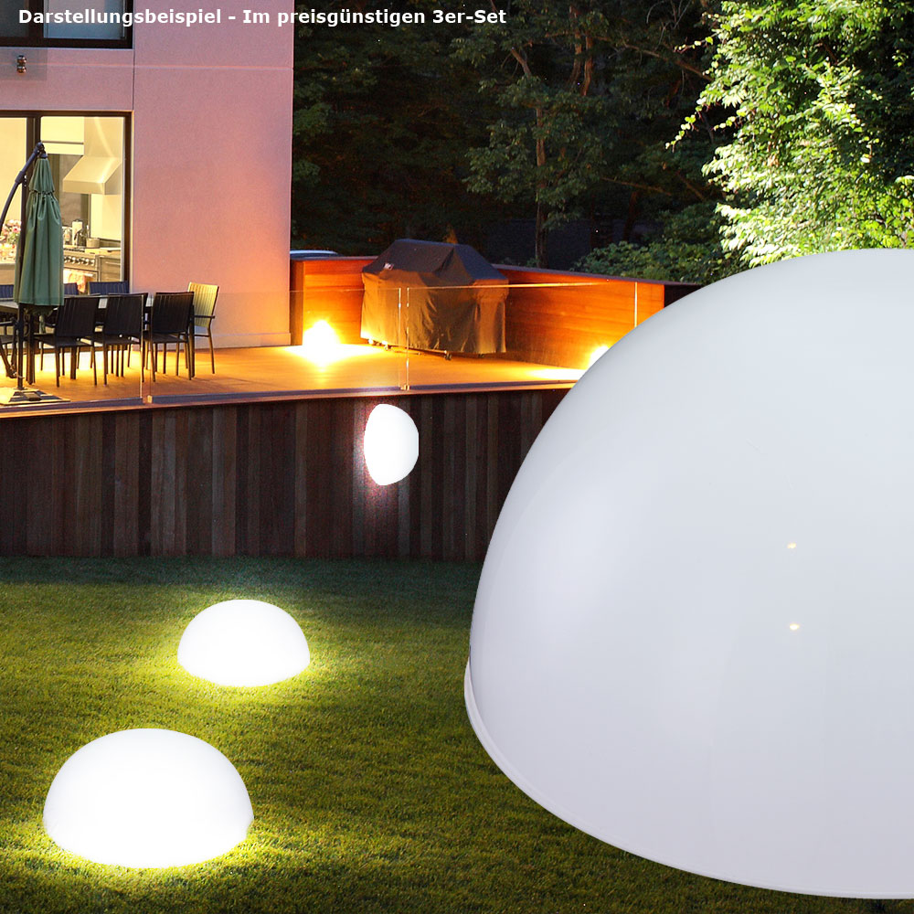 LED Solar Lampen 3er Set Leuchten Garten Terrasse Kugelleuchte Weglampe