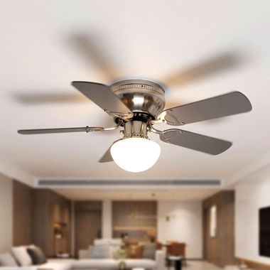 Deckenventilator, graphit buche, Rechts Linkslauf, Zugschalter, , 76 cm