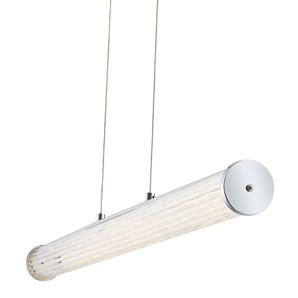 Design LED Decken Lampe Pendel Hänge Leuchte Chrom Glas Beleuchtung