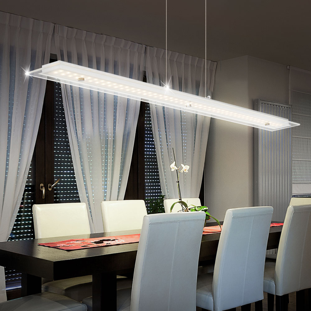 Led Design Hangelampe Chrom Glas Eckig Liguria Etc Shop