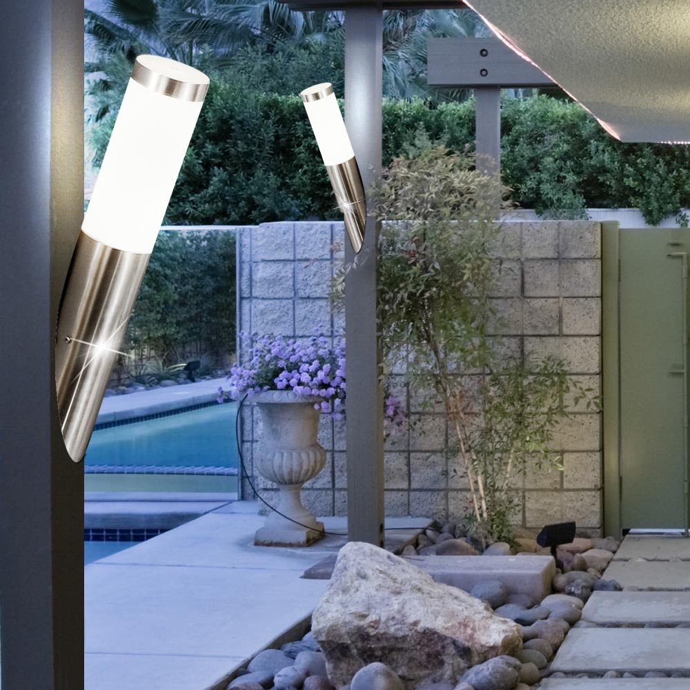 LED Edelstahl Außen Wand Spot Leuchte Beleuchtung Veranda Terrasse Weg