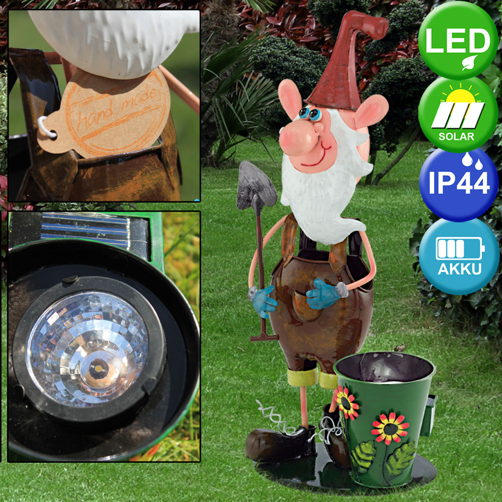 Garten Solar LED Außen Steh Lampe Stand Figur Leuchte Veranda Beleuchtung Hof