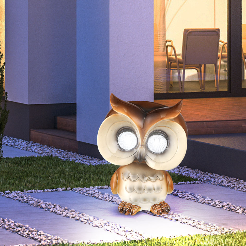 LED Eule Solar Leuchte Deko Beleuchtung Aussen Lampe Gartenlicht