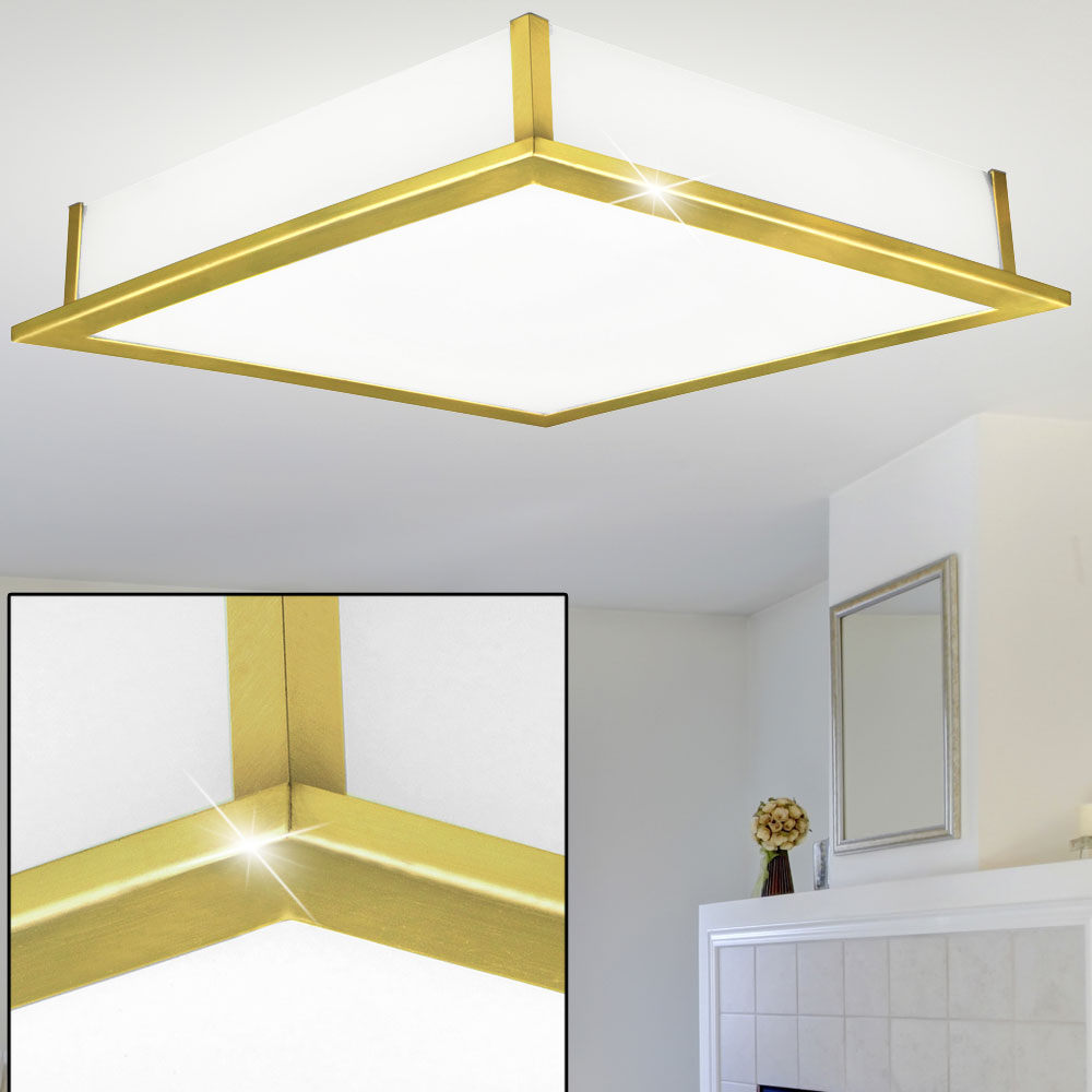 Decken Leuchte Messing matt Bad Licht Badzimmer Design Lampe 50x50cm
