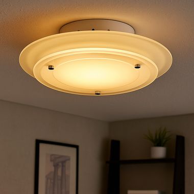 Ceiling light, metal, glass, D 22 cm