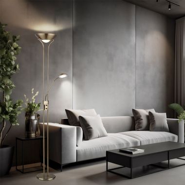 LED uplighter with flexible reading arm LEONAS