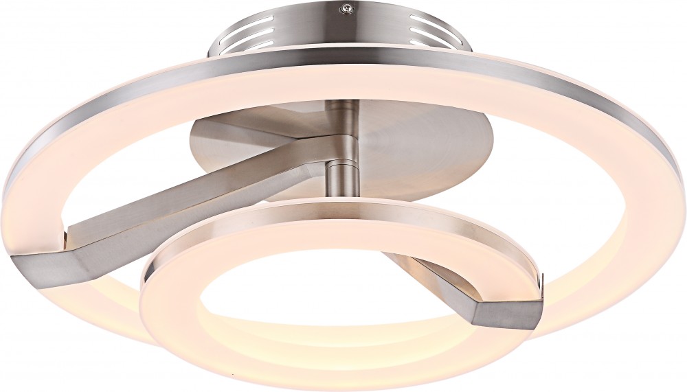 53,9 Watt LED Wohnzimmer Deckenleuchte aus Nickel matt AOSTA Lampen ... 53,9 Watt LED Wohnzimmer Deckenleuchte aus Nickel matt AOSTA Lampen ...