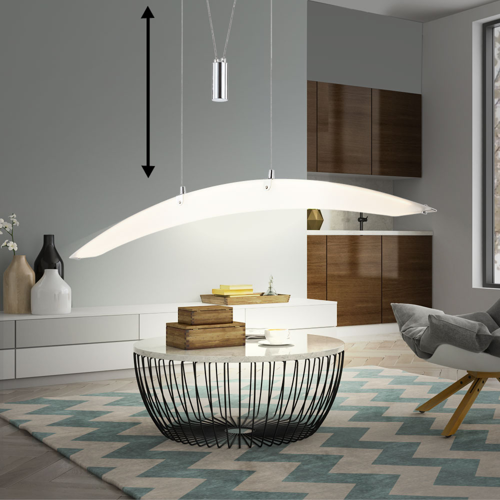 LED Decken Pendel Lampe Wohn Ess Zimmer Chrom Hänge Leuchte