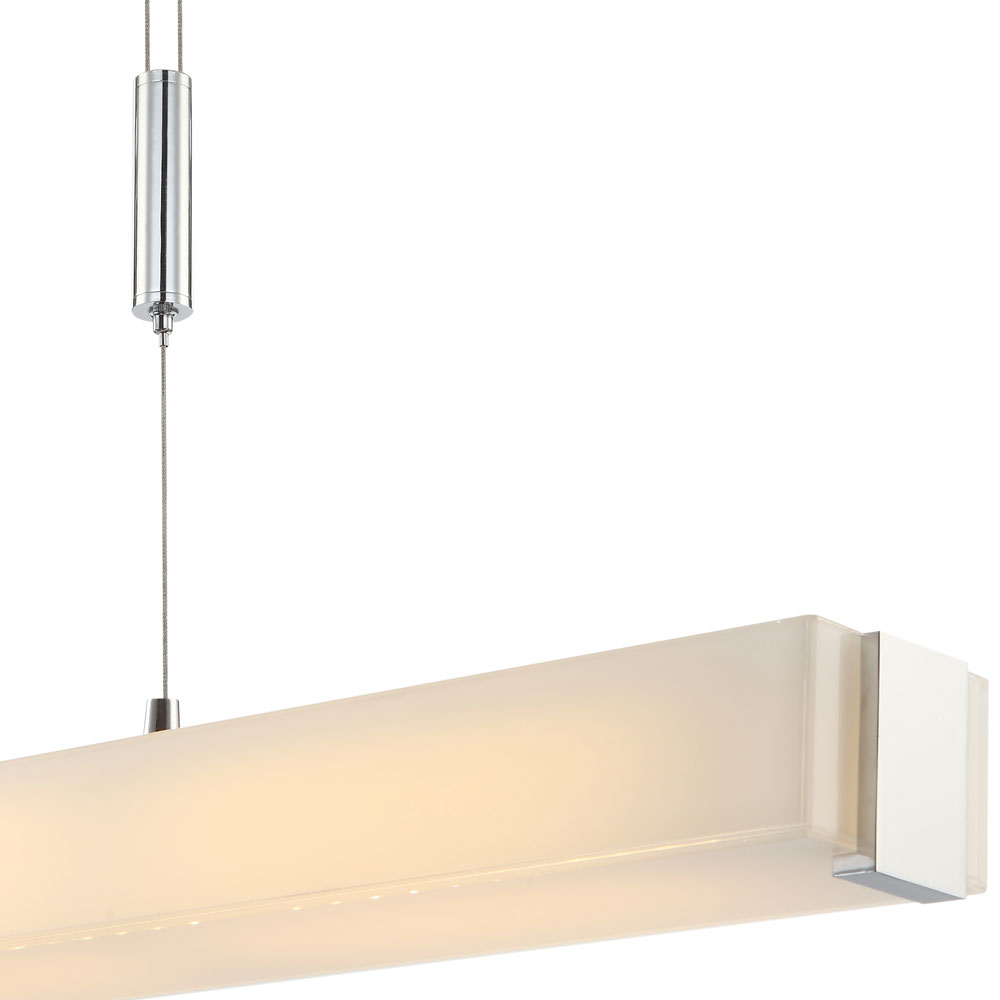 LED Zug Pendel Leuchte Chrom Glas Design Decken Hänge Lampe Esstisch