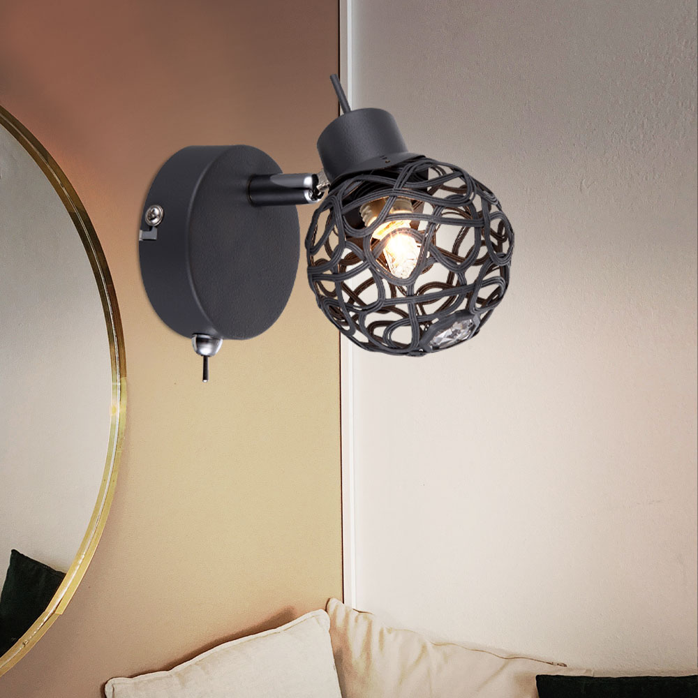 wandlampe schlafzimmer bettlampe schwarz leselampe