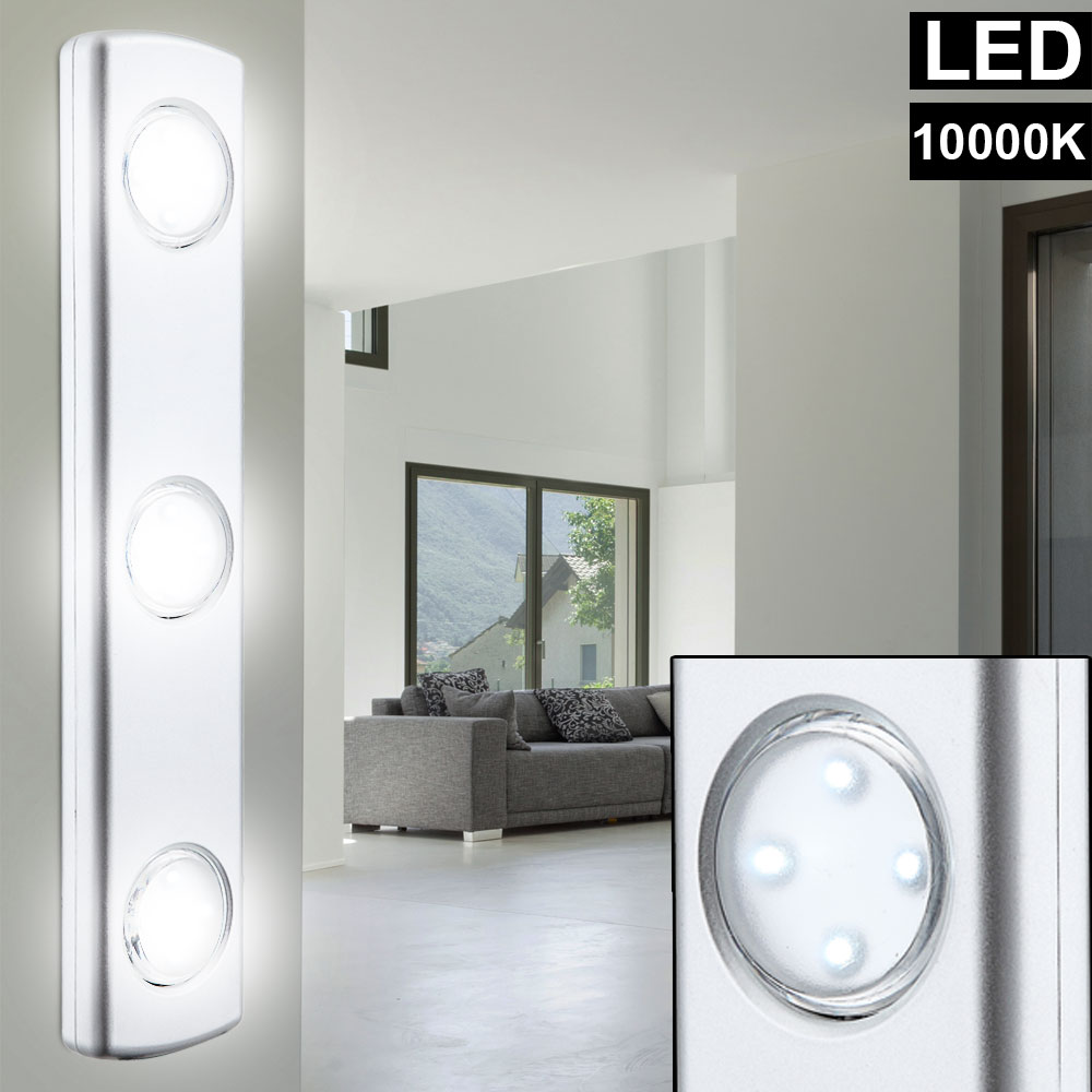 LED Wandleuchte, batteriebetrieben, silber, L 30 cm, SPOOKY | MeineLampe