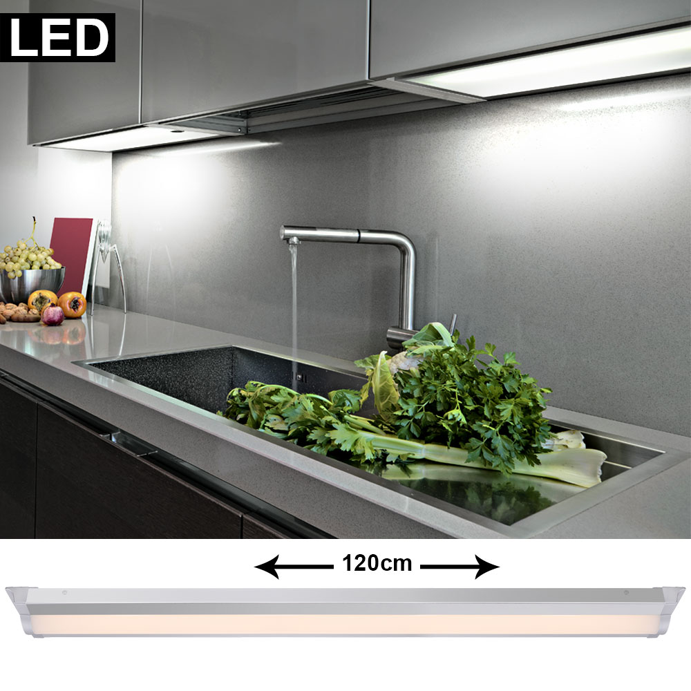 Elegante LED Unterbauleuchte Kunststoff silber Kunststoff satiniert 36W Globo