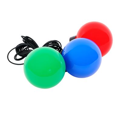 Set di 3 globi luminosi, rosso, blu, verde, resistenti alle intemperie, D 15 cm