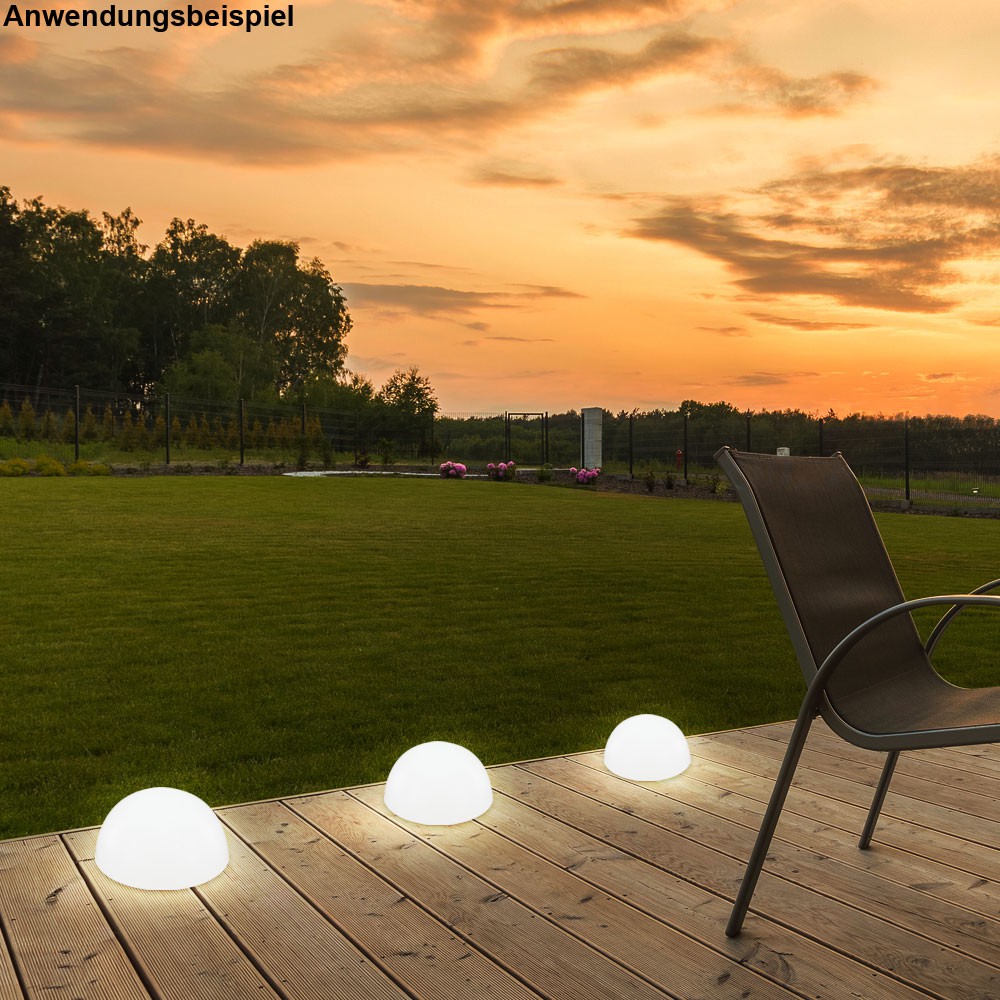 2er Set LED Solar Leuchte Kugelform Außenbereich Garten