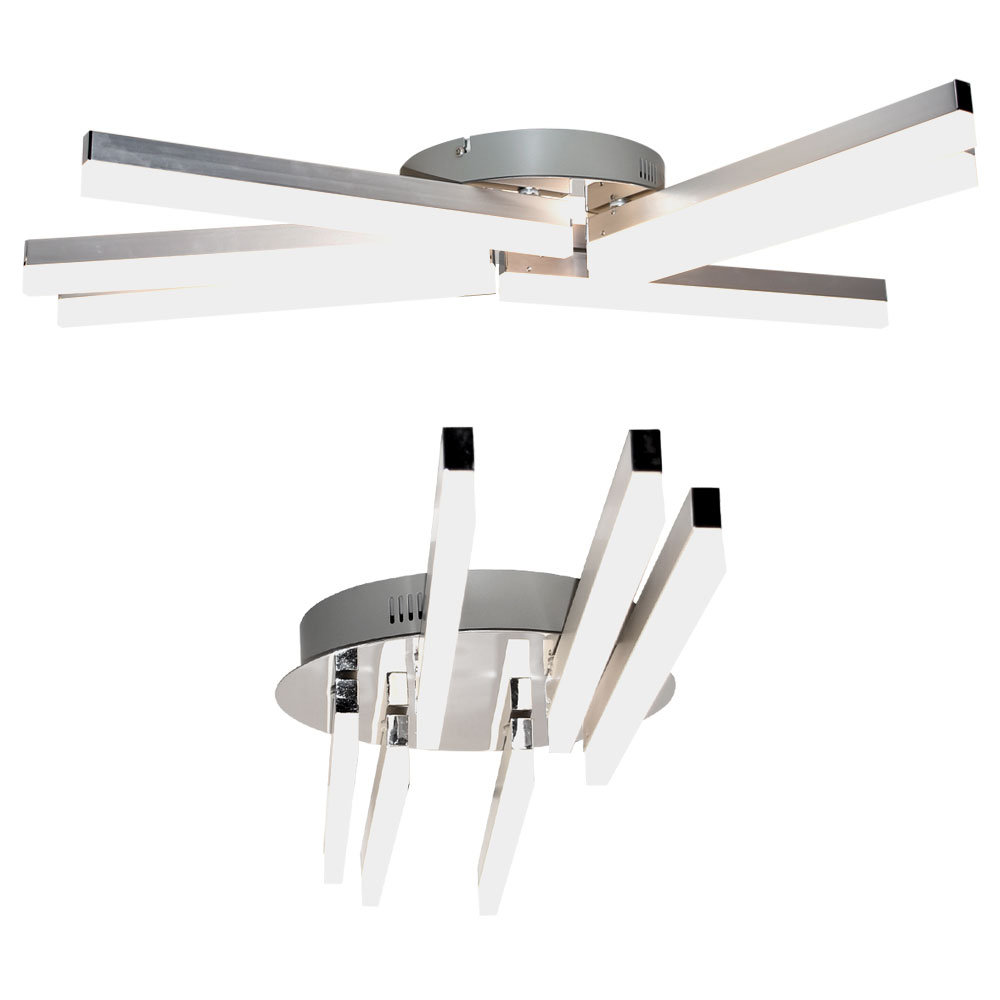 Luxus LED Chrom Deckenbeleuchtung Stern rund 24 Watt Leuchte schwenkbar