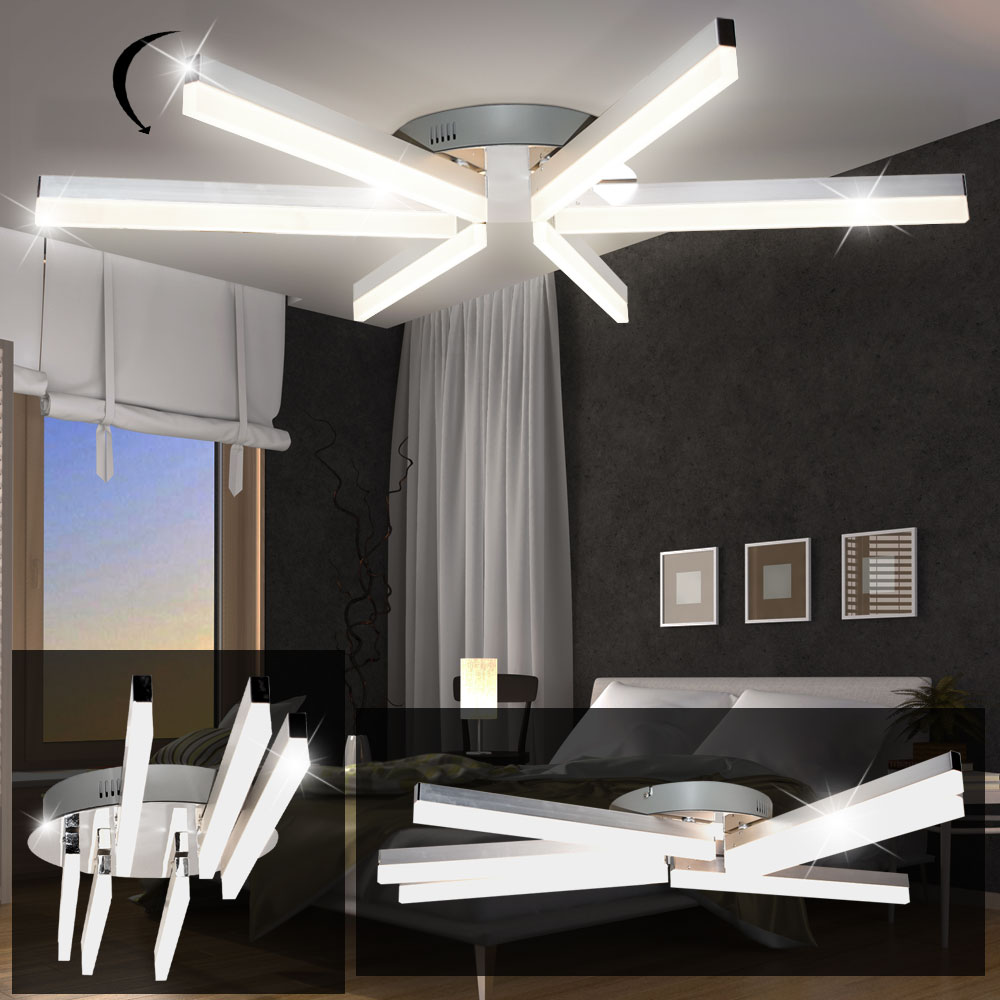 Luxus LED Chrom Deckenbeleuchtung Stern rund 24 Watt Leuchte schwenkbar