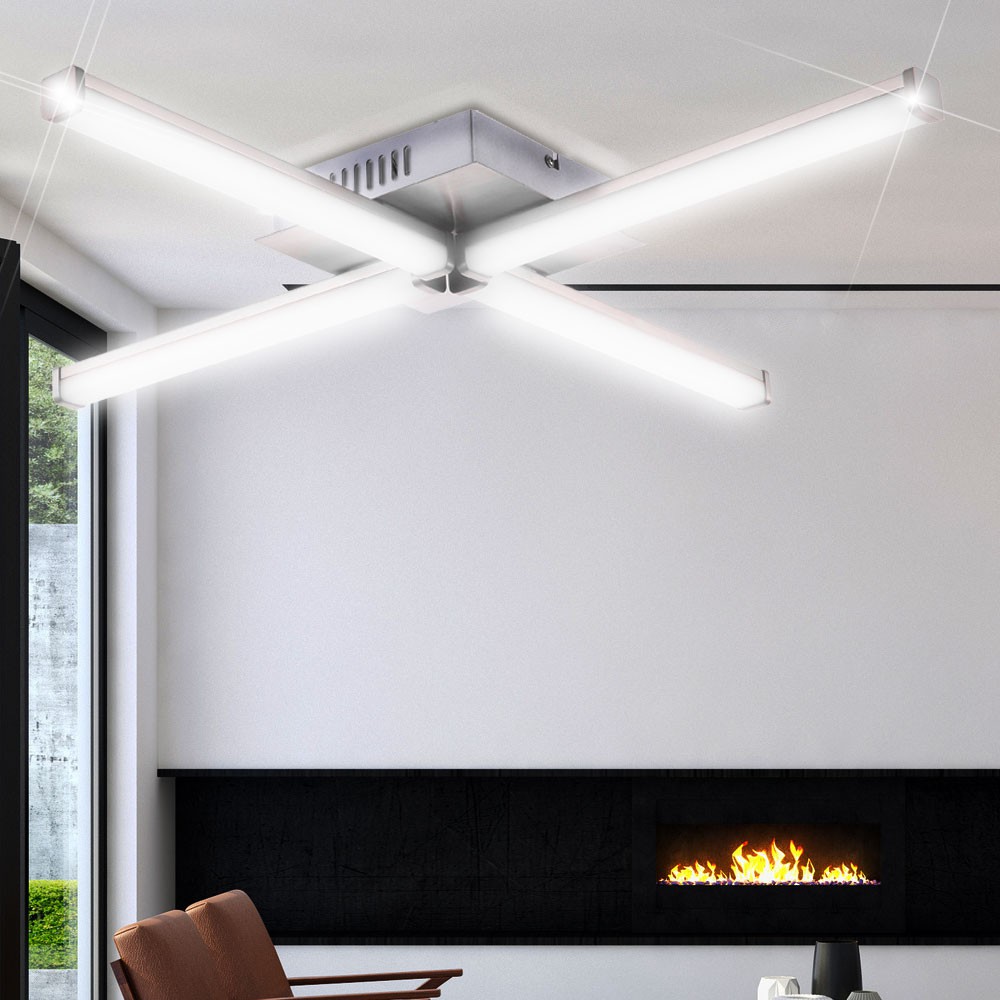 LED LUXUS Decken Leuchte Stäbe DESIGN Beleuchtung Flur Büro Lampe Chrom