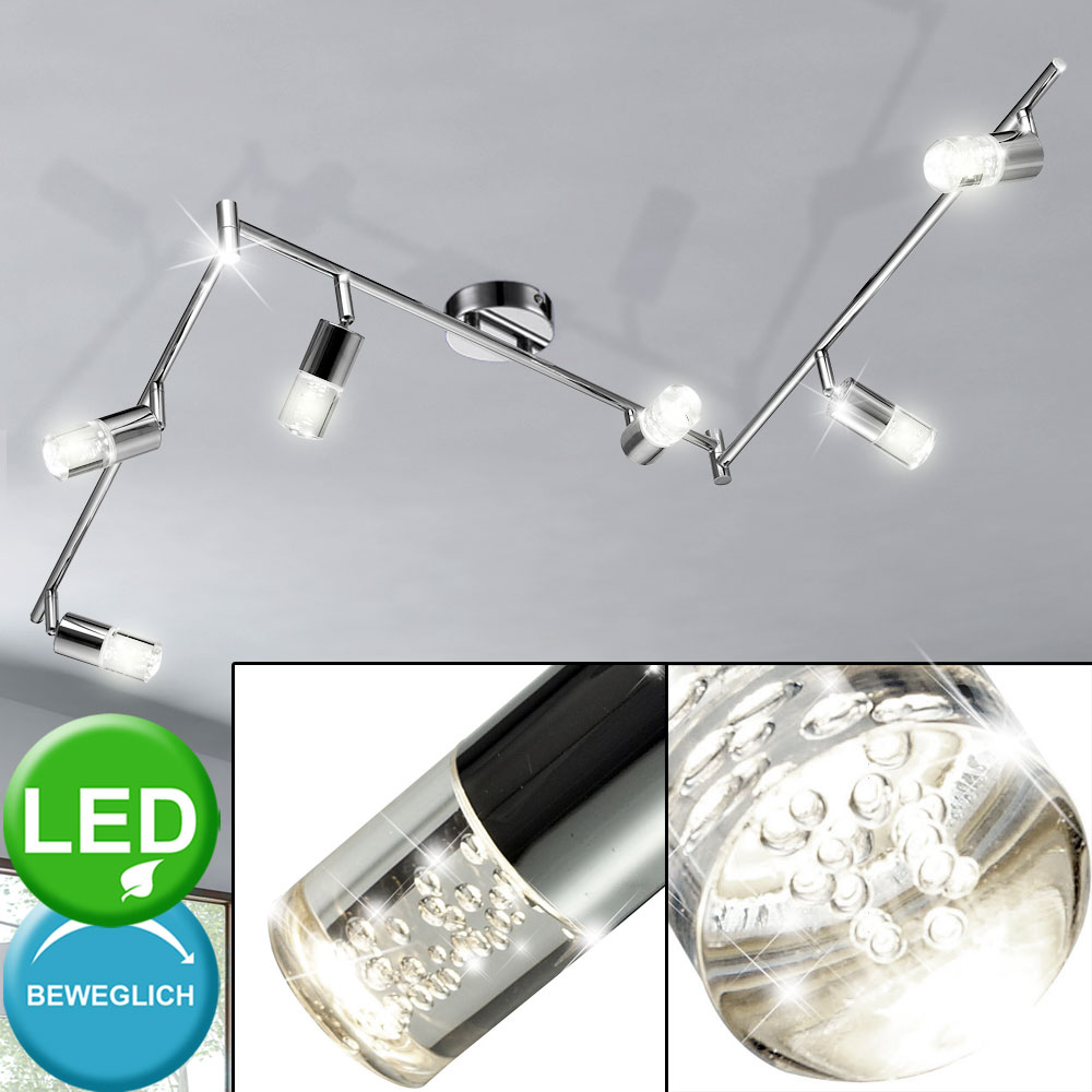 24W LED Spot Leiste Chrom Decken Lampe Licht Schiene Galerie Leuchte
