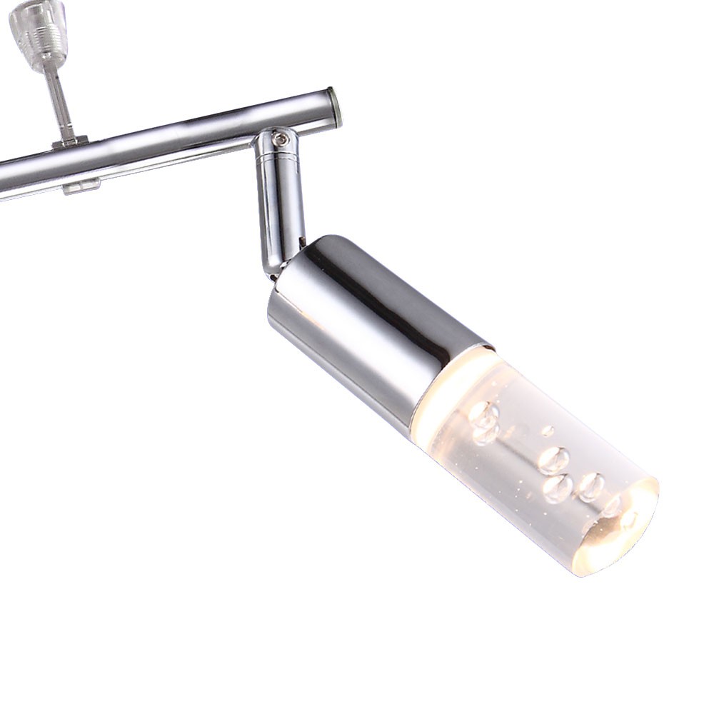 LED Spot Leiste Chrom Decken Lampe Beleuchtung Wohn Schlaf Zimmer