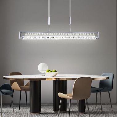 LED hanglamp, chroom, in hoogte verstelbaar, lichtbundel, H 160 cm