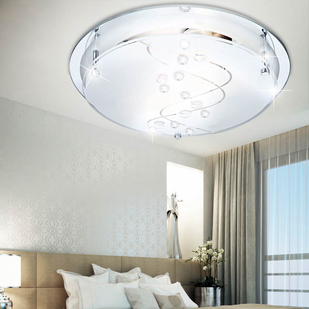 LED 14 Vatios Luz Techo Iluminación Redondo Cristal Piedras Decorativas