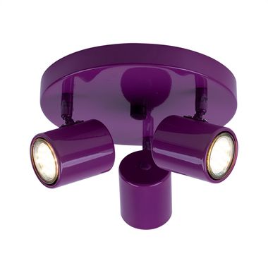 Plafoniera a LED, viola, faretti mobili, D 22 cm