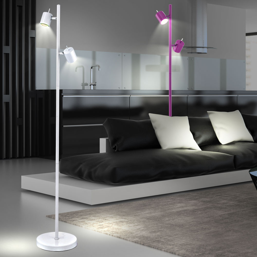 6W LED Steh Lampe 2 Spots Strahler Wohnzimmer Stand