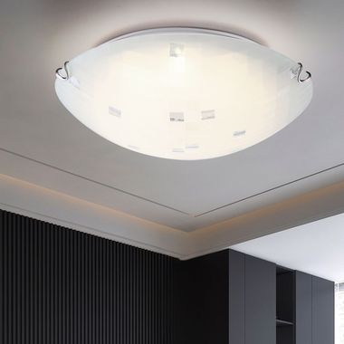 LED ceiling lamp, round, opal glass, 30 cm, JOY I