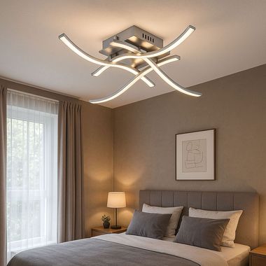 Lampa sufitowa, wzór fali, szer. 48 cm