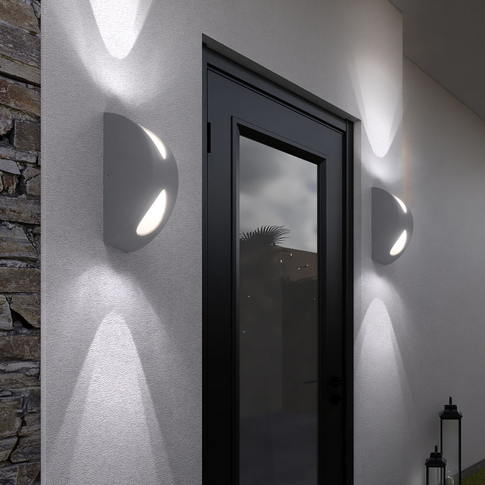 Wall lamp wall lamp outdoor lamp house wall lamp entrance area, IP44 Up & Down silver, LED 4.76W
