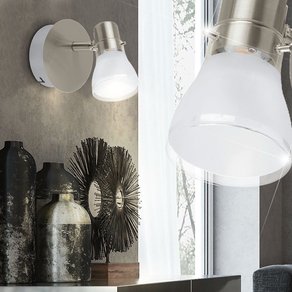 2er Set Wand Lampen Bade Zimmer Spiegel Beleuchtung LED Glas Spot