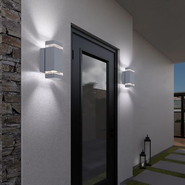 2er Set Wand Lampen Leuchten Outdoor Beleuchtung Garten Up Down Haus Tür  Lampe | ETC Shop
