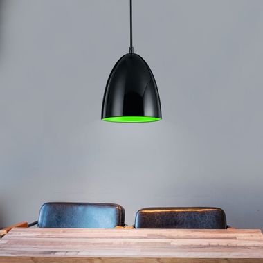 LED lamp made of metal black green