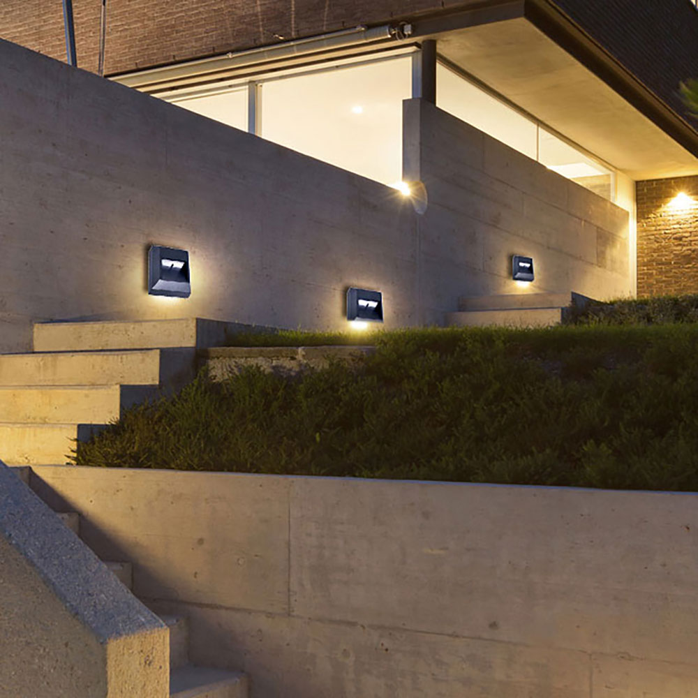 3er Set Robuste LED Außen Akzent Lampe | ETC Beleuchtung Shop Leuchte Wand Fassaden