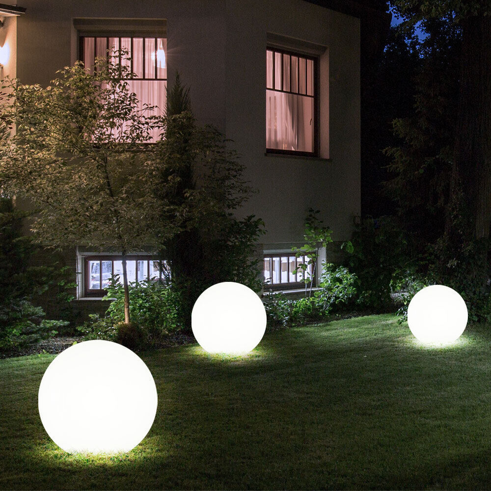3er Set LED Solar Außen Leuchte Garten Deko Steck Lampen Kugeln