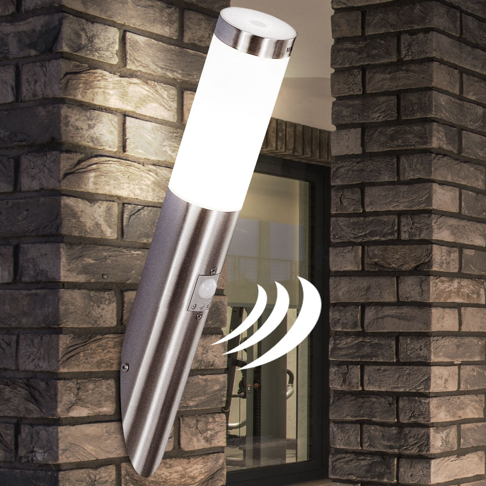 2er Set Wand Leuchte Außen Lampe Edelstahl Bewegungsmelder Garten Eingang Hof