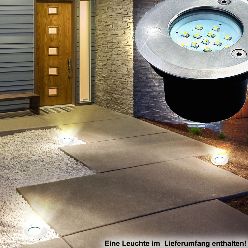 Robuste LED Außen Leuchte Garten Geh Weg Einbau Lampe Terrassen Boden