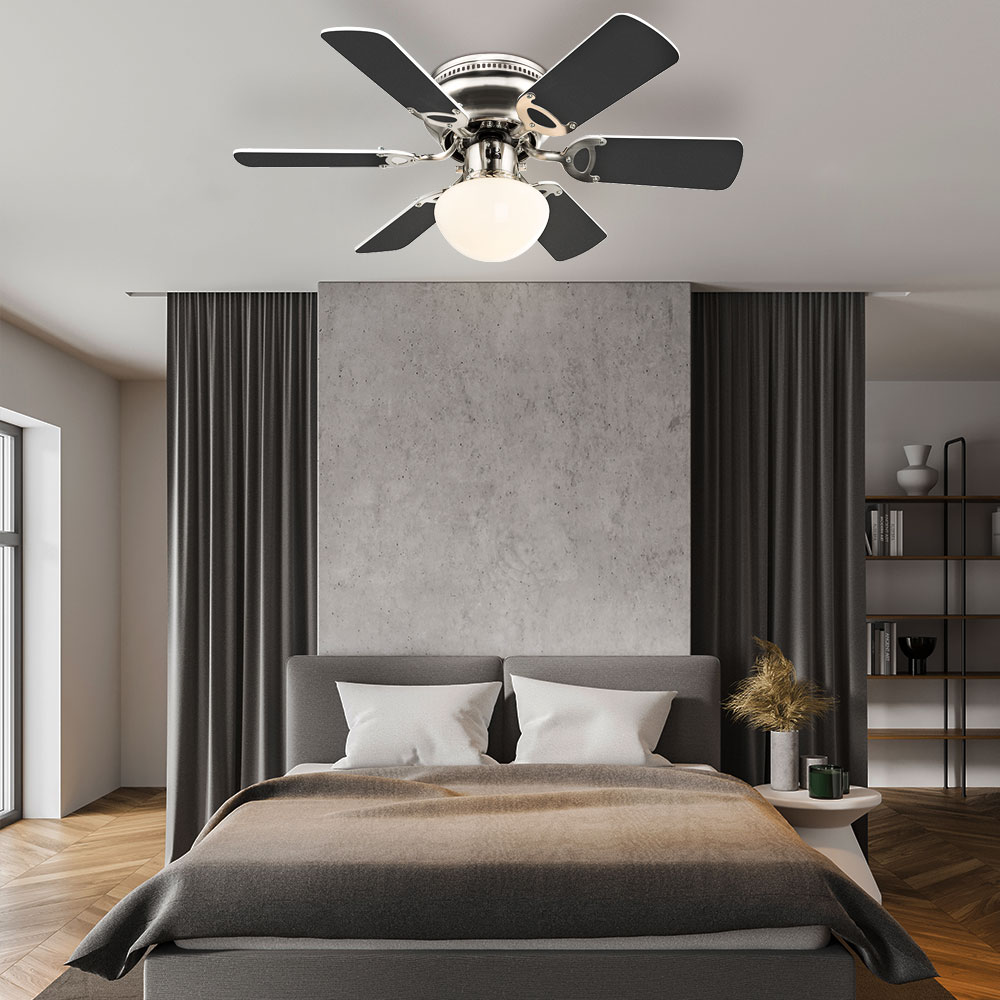 Ventilateur de Plafond avec Lumière et Telecommande, 52CM 40W Petit Ventilateur de Plafond avec Lumière et Telecommande, 52CM 40W Petit