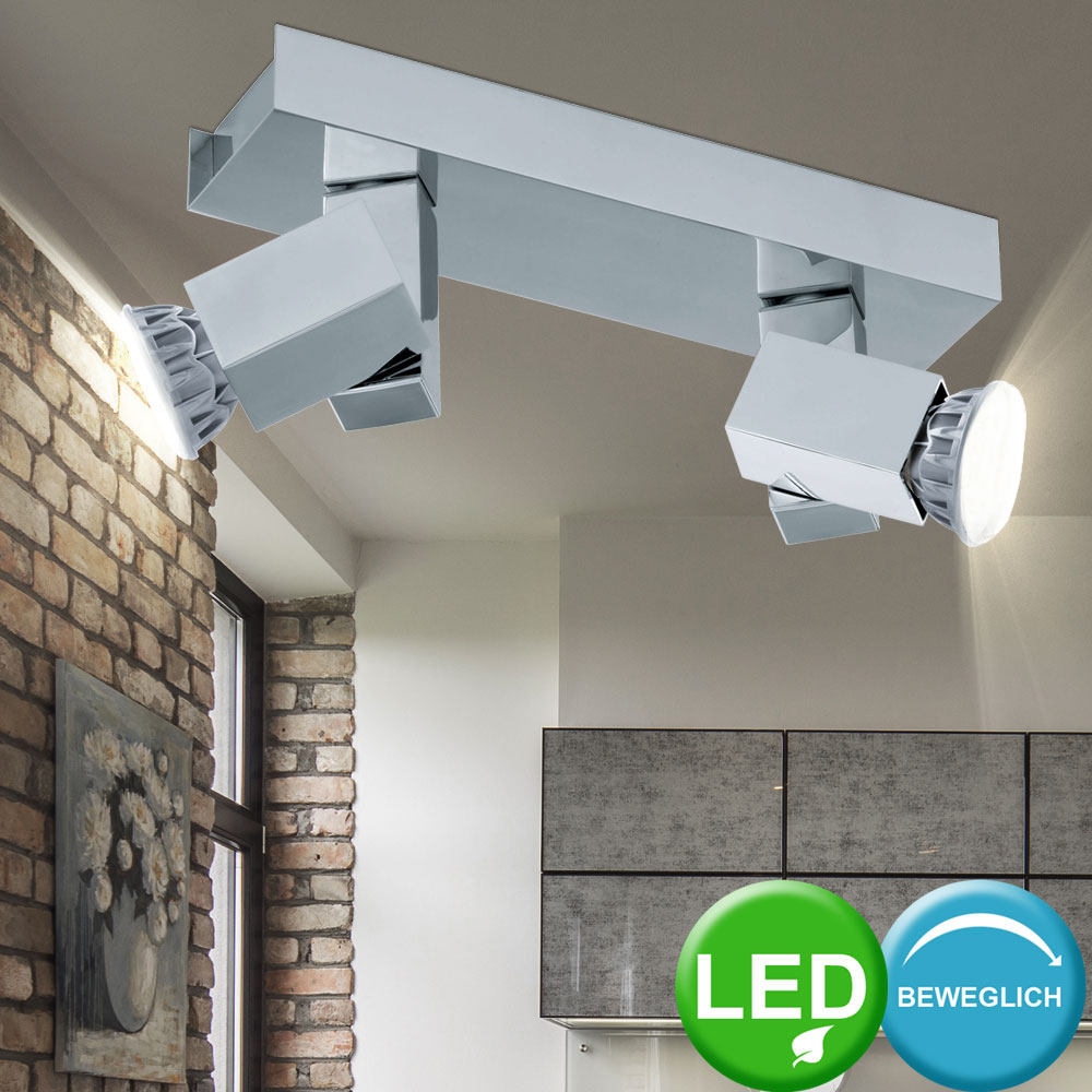 LED Decken Spot Strahler Lampe 10 Watt Design Leuchte Alu Chrom EGLO