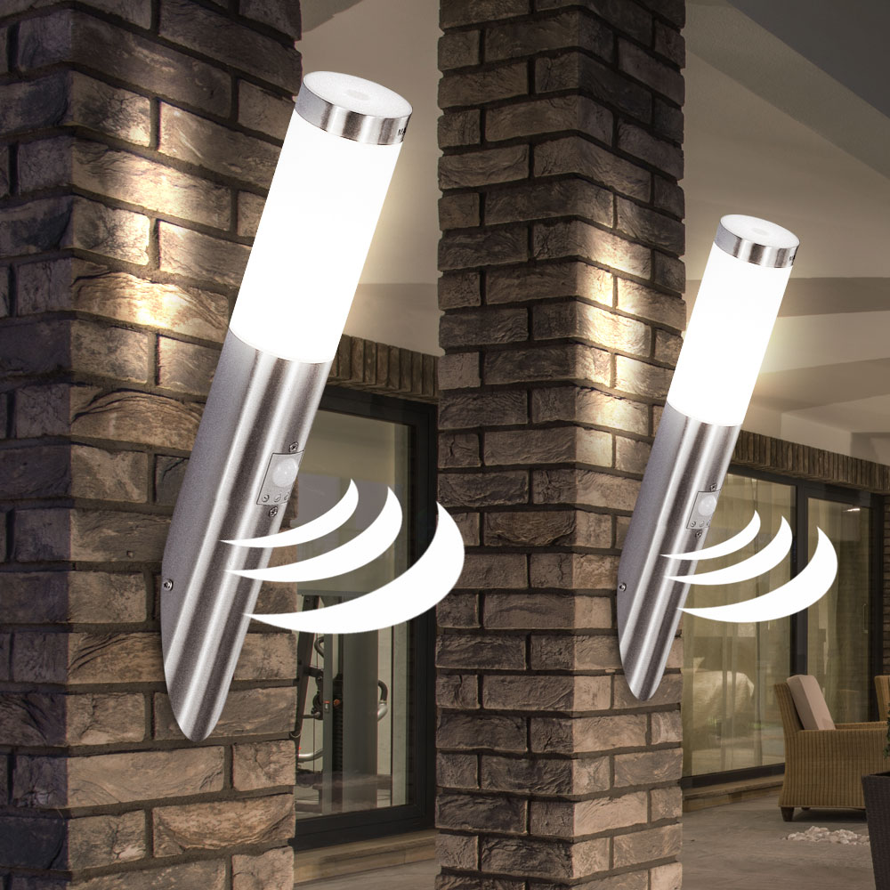 LED Außen Wand Leuchte Fassaden Edelstahl Strahler Terrassen Sensor Lampe |  ETC Shop
