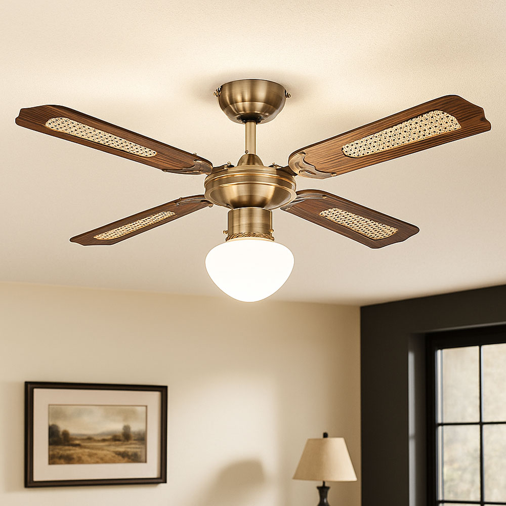 Ventilatore Da Soffitto Con Luce LED 50 Cm E Telecomando - 6 Velocità, Inversione Stagionale - Per Camera E Soggiorno