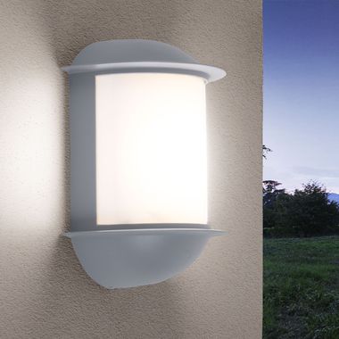 LED Wandleuchte, Aluguss, silber, weiß, H 22 cm