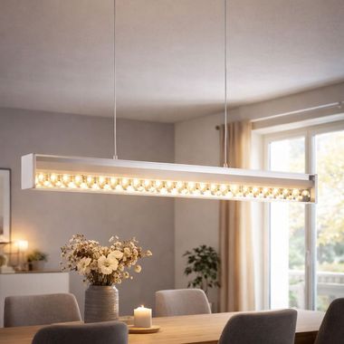 Suspension LED en verre cristal, largeur 66 cm FILANA