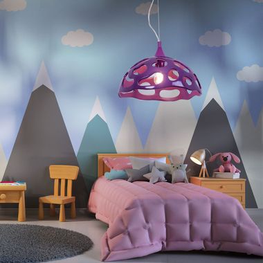 Suspension, plastique violet, H 110 cm