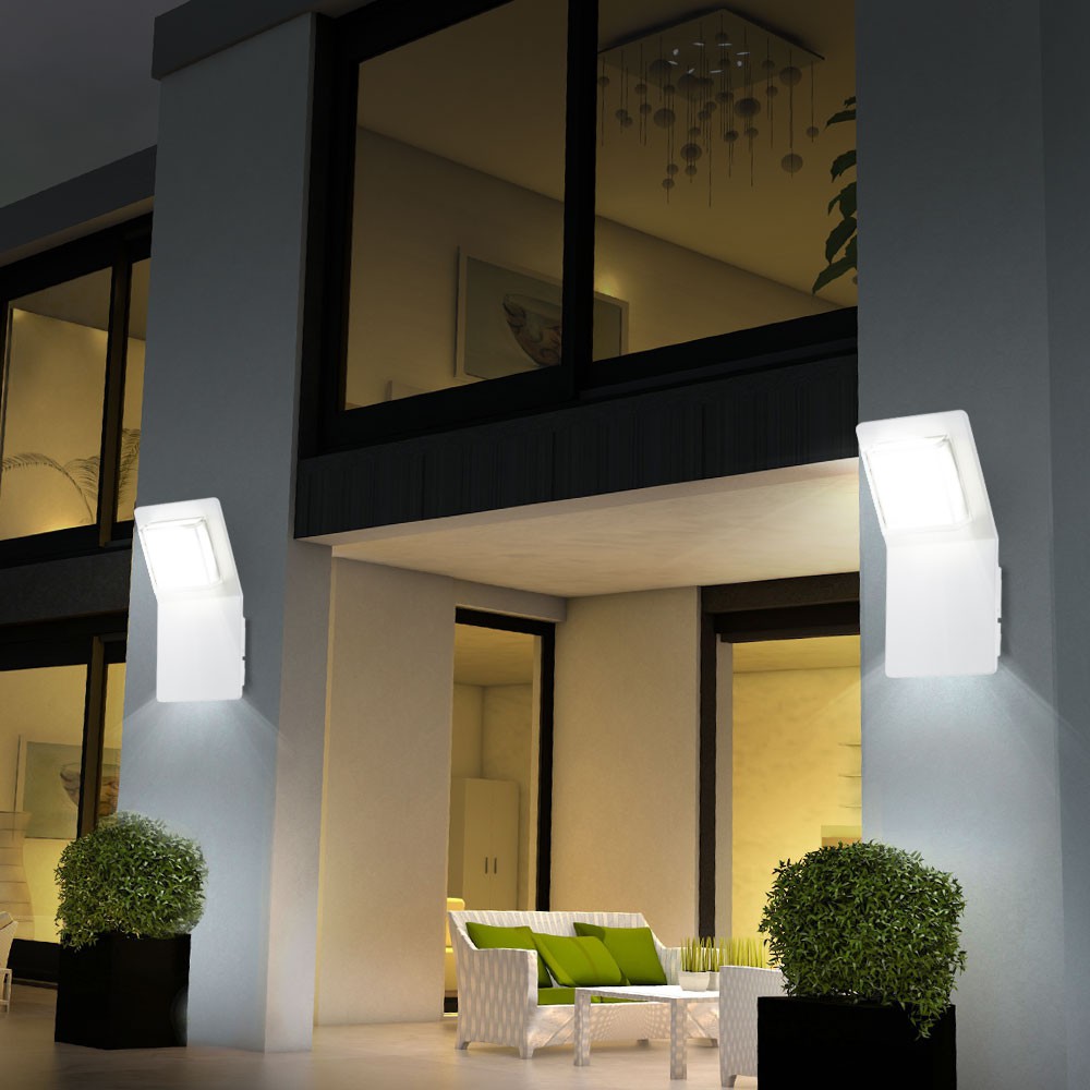 2er Set LED Außen Leuchte Garten Lampe Wand Licht Terrasse Weg Haustür