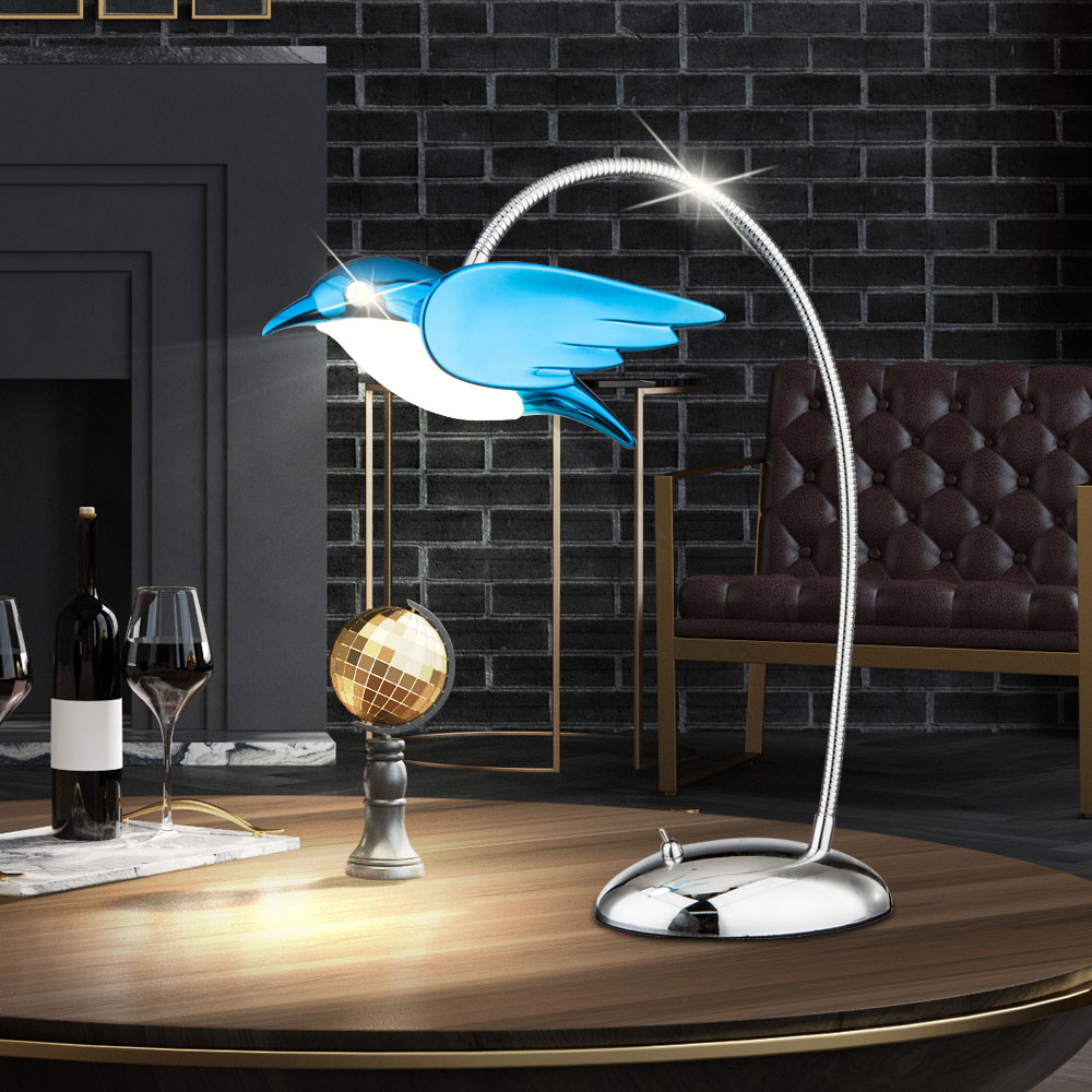 Led Decorative Bird Table Lamp With Flexo Arm In Blue Lamps Led Decorative Bird Table Lamp With Flexo Arm In Blue Bild 2