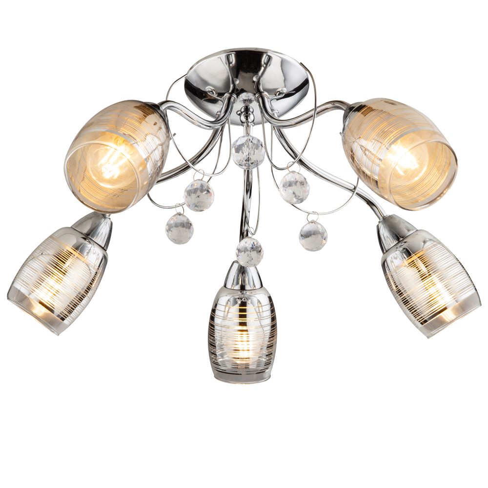 Deckenleuchte aus Chrom und Glas, LILLY